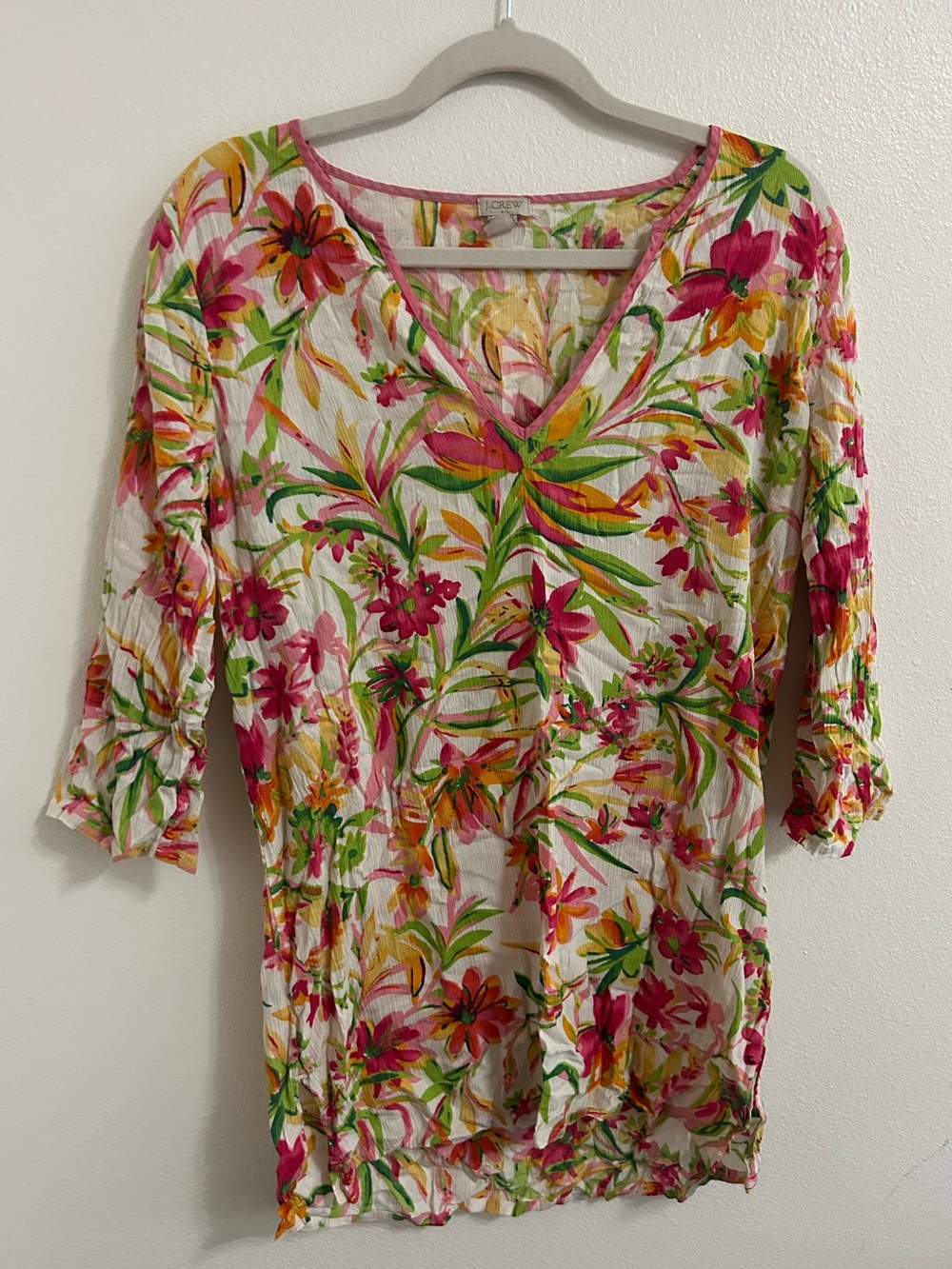 Jcrew floral vneck swimsuit cover up/tunic